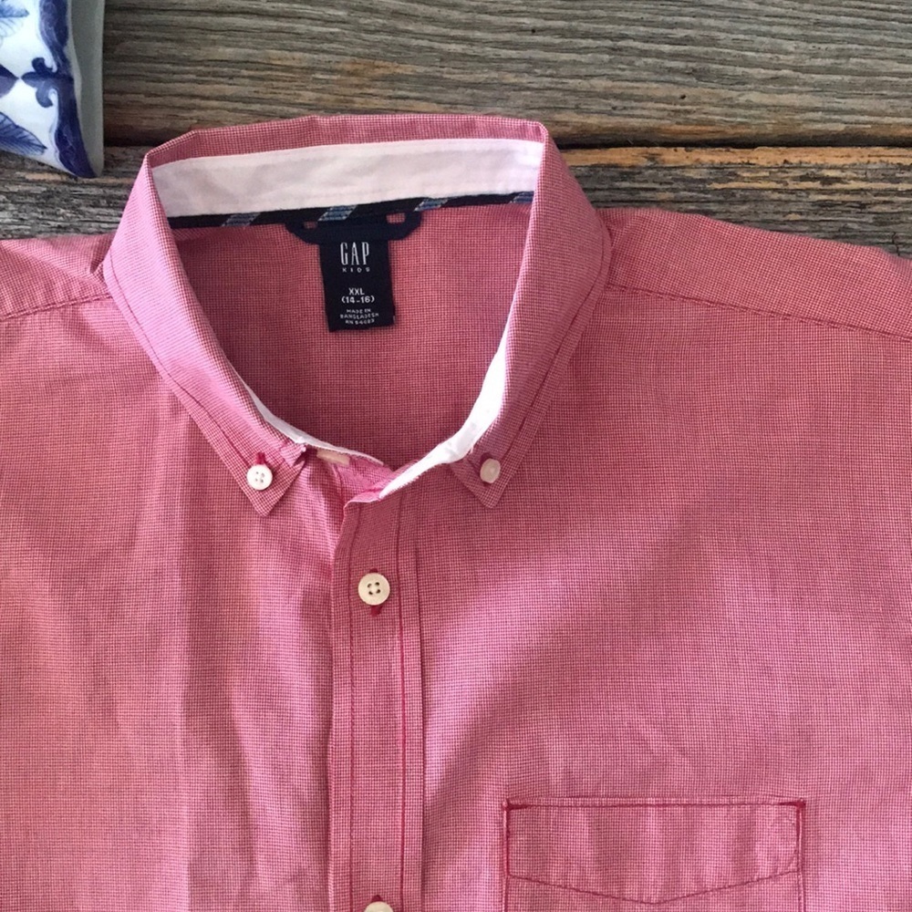 Gap Kids Mini-Check Oxford Button Down Shirt XXL
